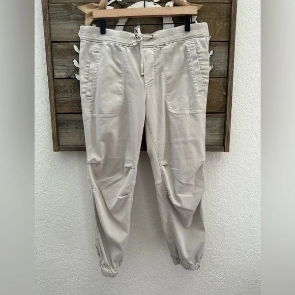 James Perse soft drape Casual Drawstring Jogger Pants - Light Beige size 3 Large